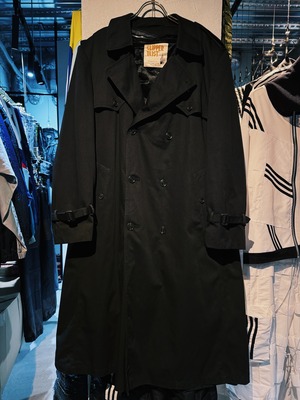 【D4C】“LONDON FOG” matt black color double breasted trench coat