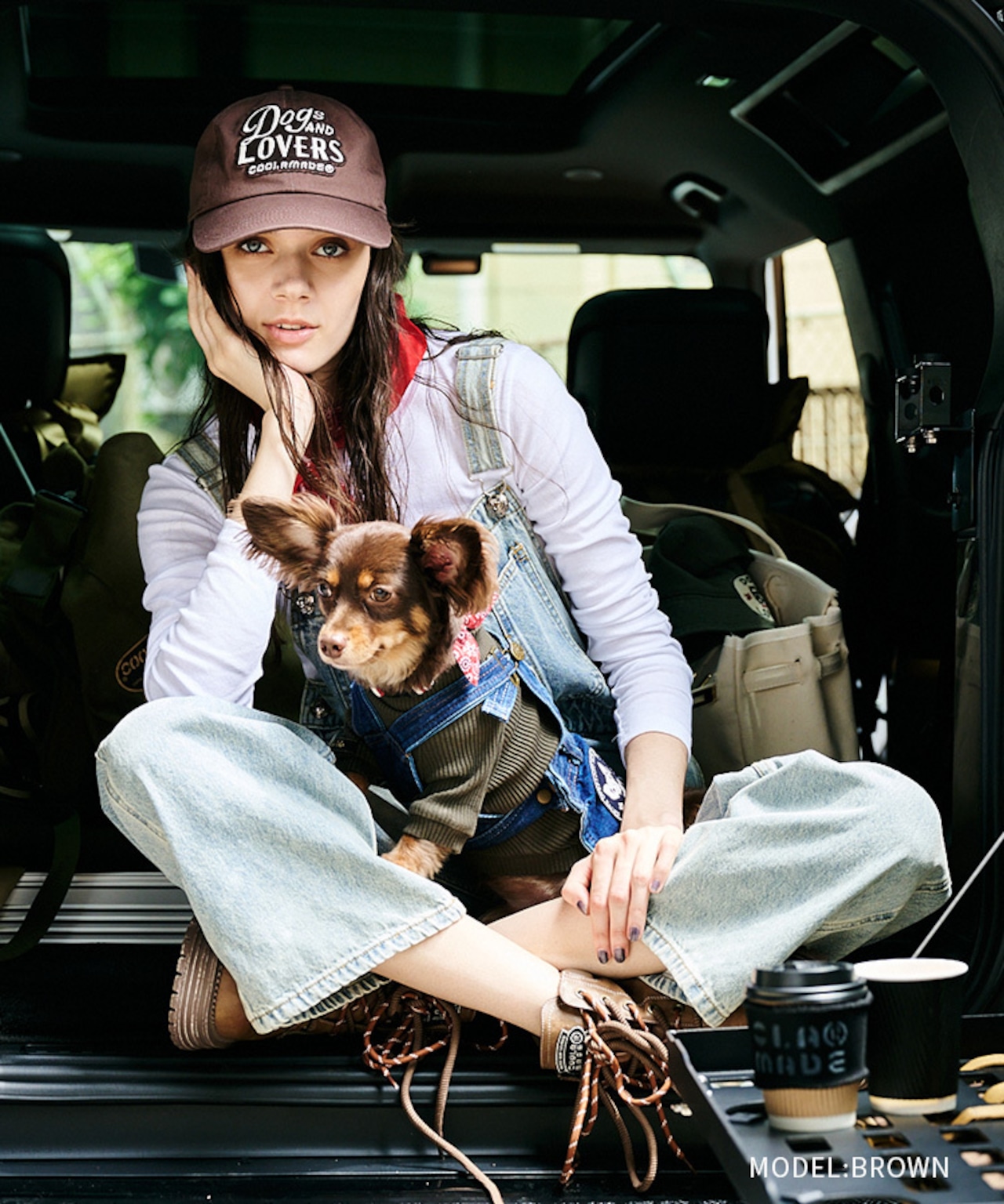 Dogs AND LOVERS Logo CAP (BROWN) CQ-49504