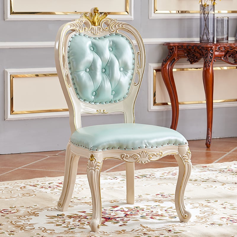 ダイニング チェア 姫系 ロココ 立体的 フルバックレスト おしゃれ かわいい インテリア 北欧 ヨーロッパ 猫脚 アメリカン カントリー レトロ風 リビング チェア 食卓 椅子 カフェ サロン ブライダル