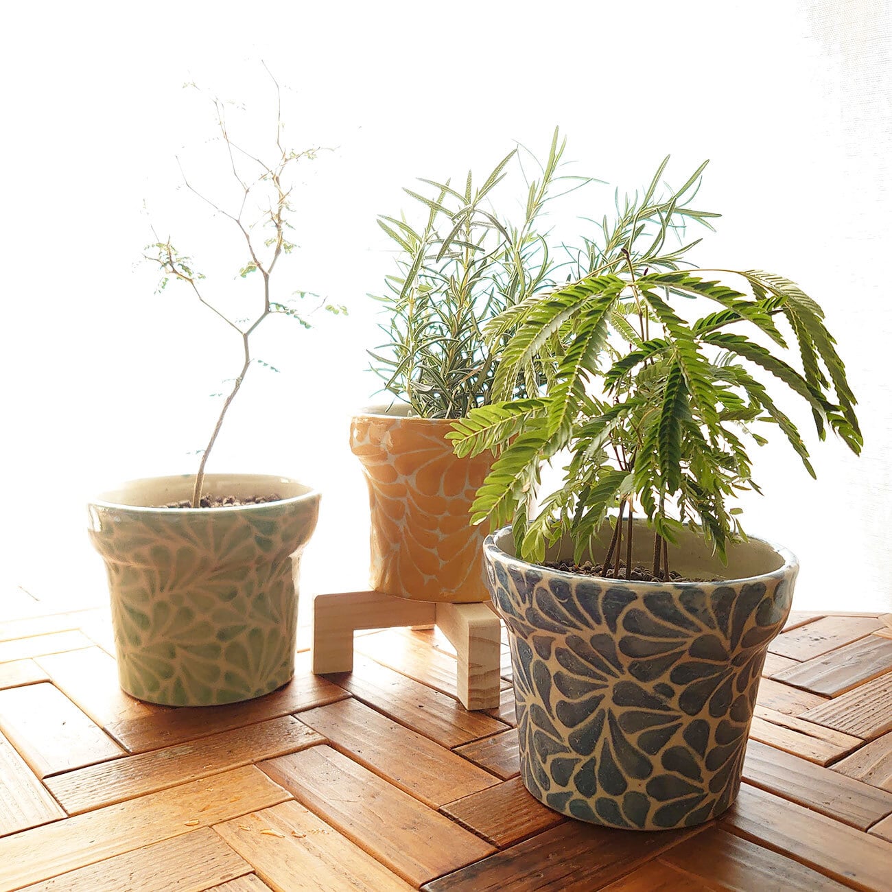 植木鉢 陶器 プランター 大型 装飾 縄 ダークブラウン キャスター付き