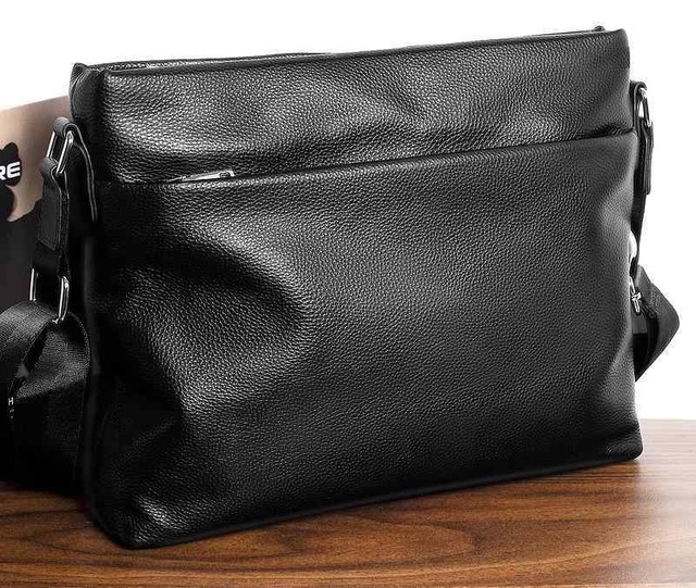 ショルダーバッグ メンズ 黒 牛革 本革 シンプル かっこいい 斜めがけ ボディバッグ 高級感 柔らかい ソフトレザー スクエア型 韓国系 マット レザーバッグ ファスナー 使いやすい 軽い セレブ きれいめ 男子 オルチャン系 カジュアル 大学生 パパ