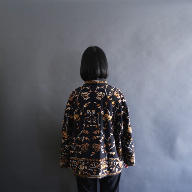 flower embroidery box silhouette l/s jacket