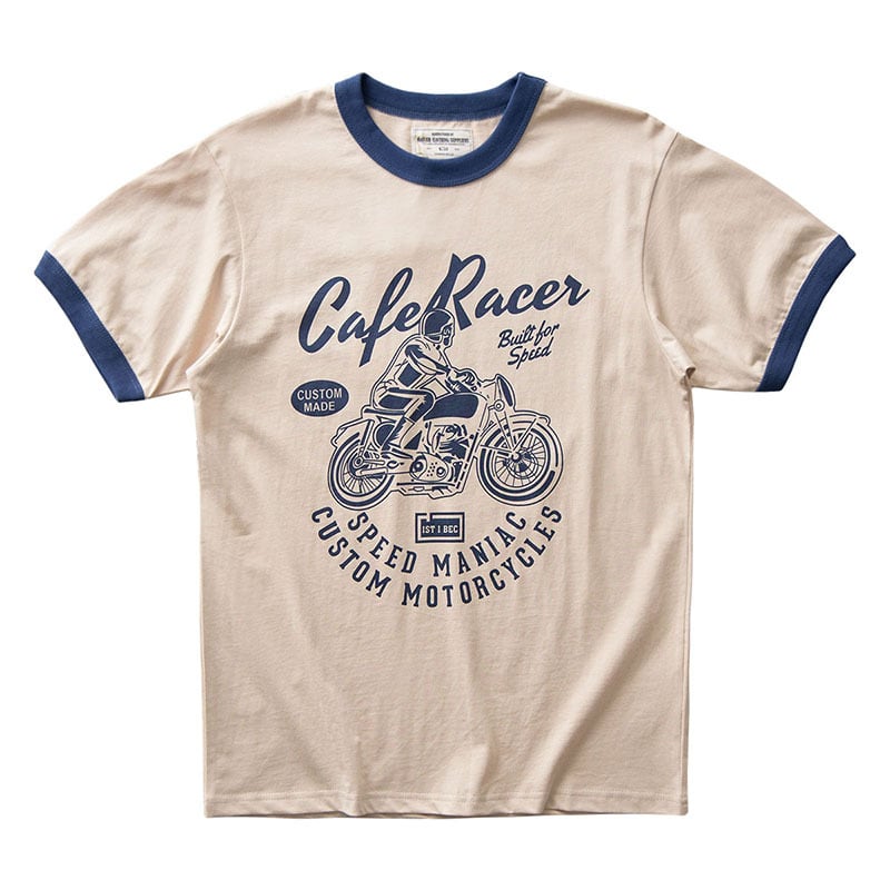 レトロバイカーリンガーTシャツ 4色 L0001