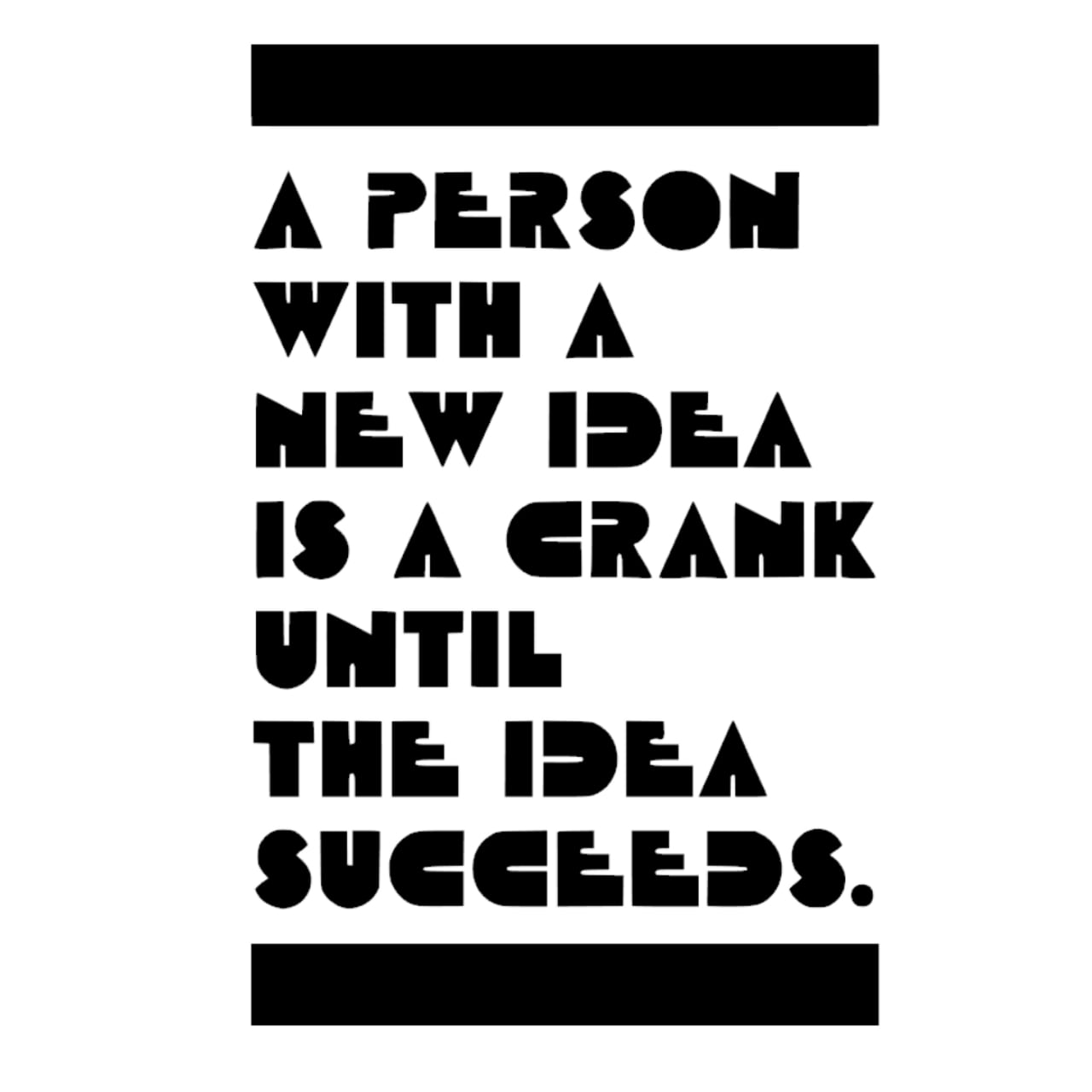 ウォールステッカー 名言 英字 A person with a new idea is a crank 黒 光沢 マーク トゥウェイン