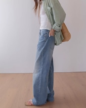 Wide straight denim Pants L0158