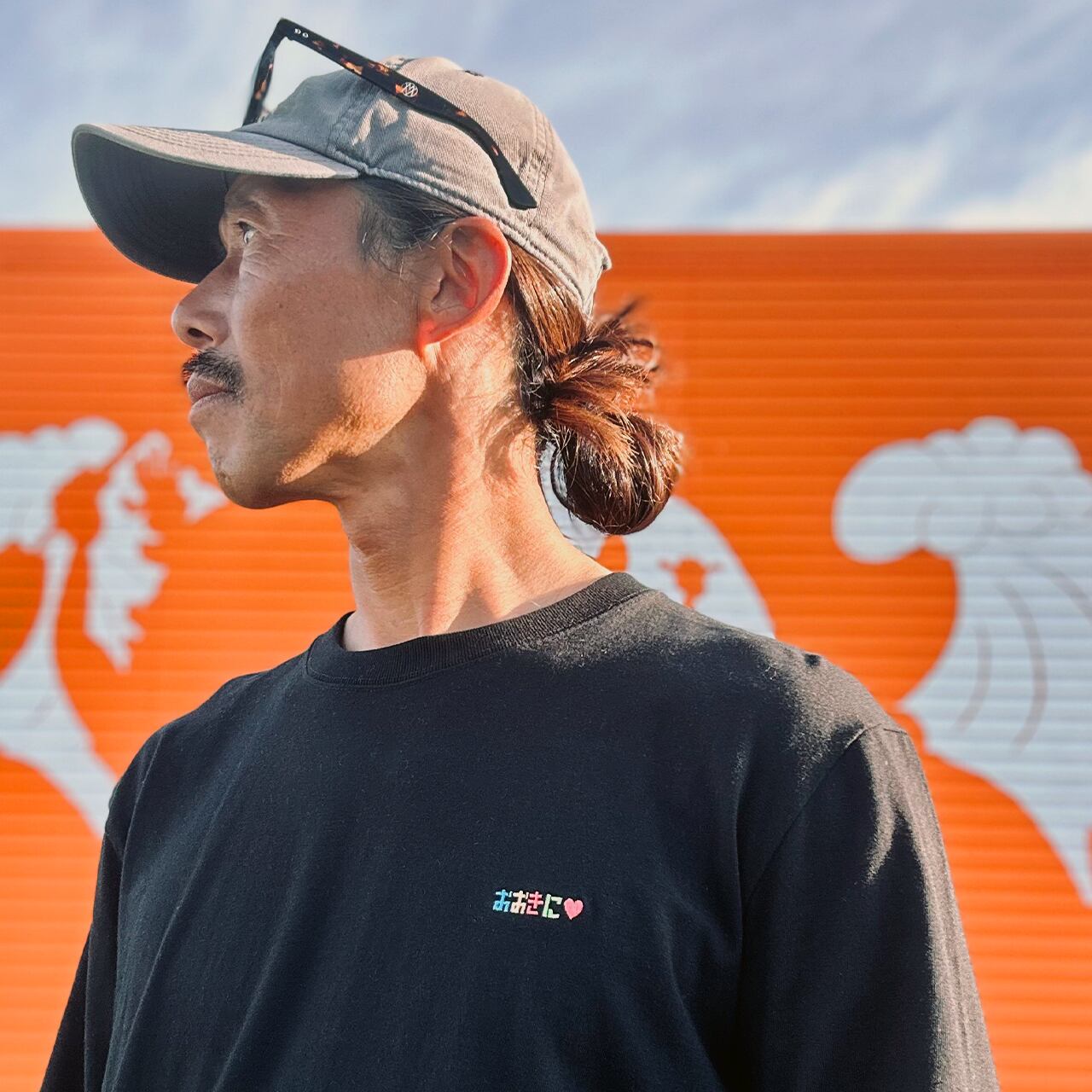 おおきに刺繍 ロングTシャツ