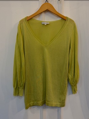 CELINE / vintage right green knit tops. (O)