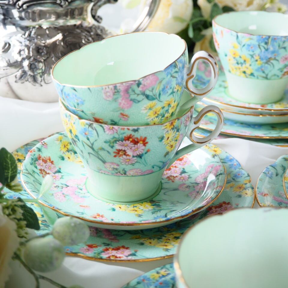 特価！美品 英国シェリー メロディMelody トリオ5客セット カップ