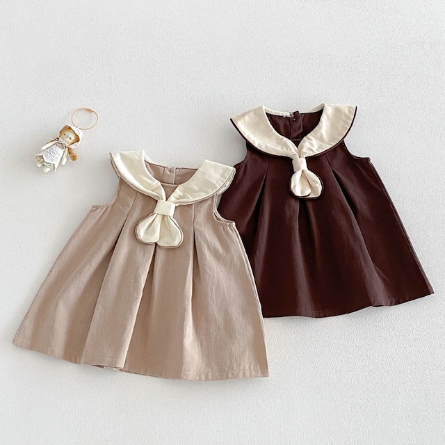【BABY&KID】レトロノースリーブワンピース