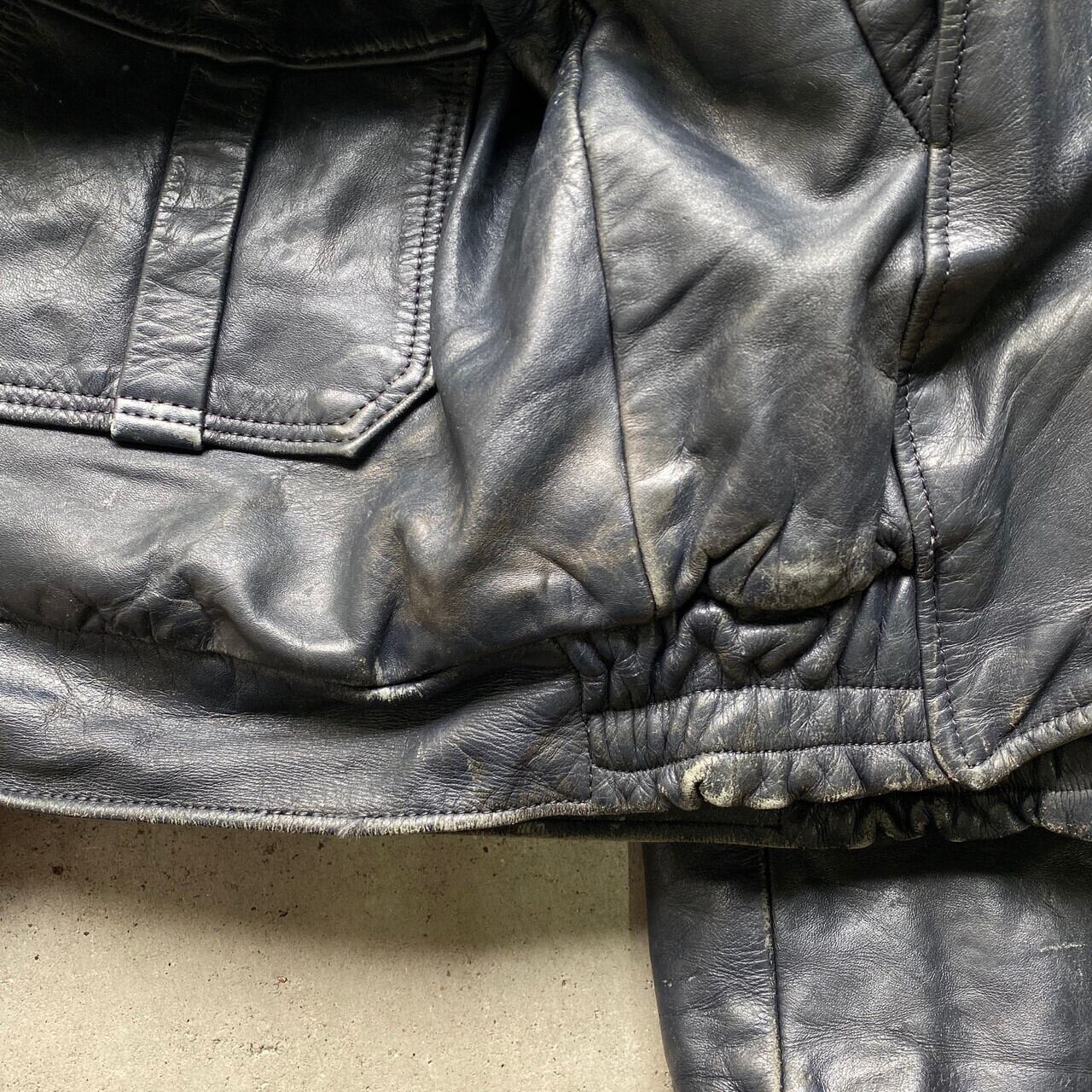 70年代 KALE UNIFORMS レザー ポリスマンジャケット レザージャケット 