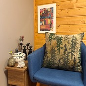 CUSHION COVER FOREST VELVET（クッションカバー　北欧　柄：森）