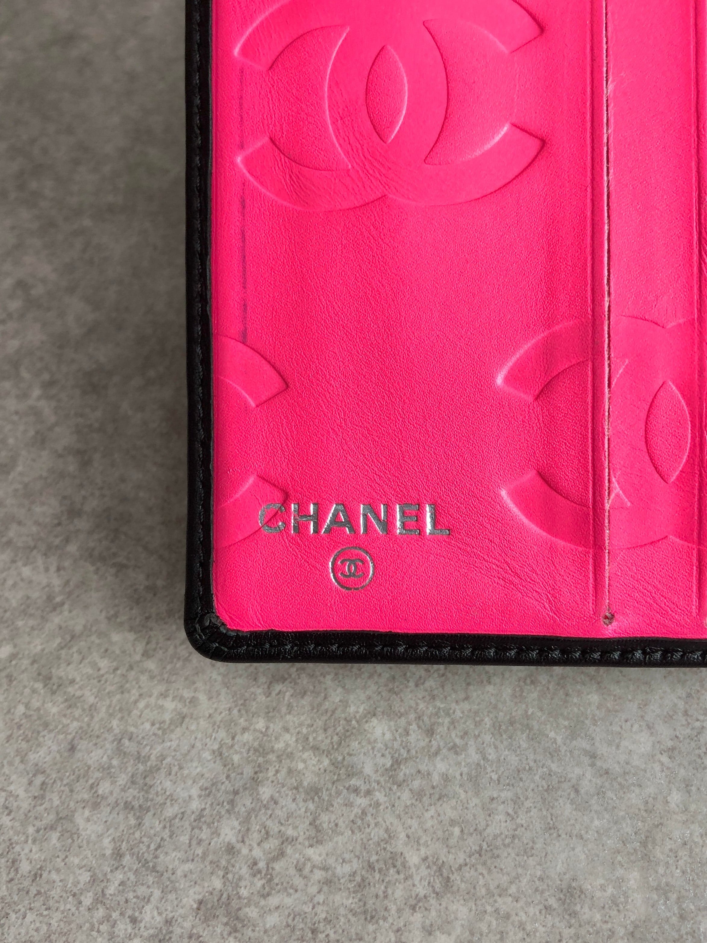 CHANEL シャネル カンボンライン 財布 ブラック ココマーク レザー 二