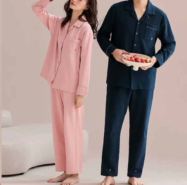春夏【ソフトサンシャインコットン使用】 men's【5color/5size】cotton simple design spring summer pajamas p144