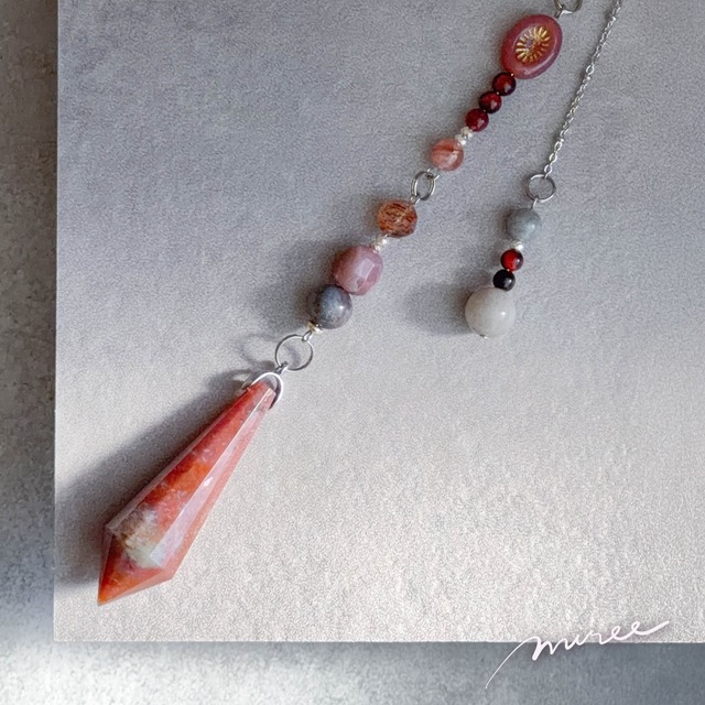 内なる力に気づくペンデュラム【オーシャンジャスパー×トロレアイト】ocean jasper pendulum_157