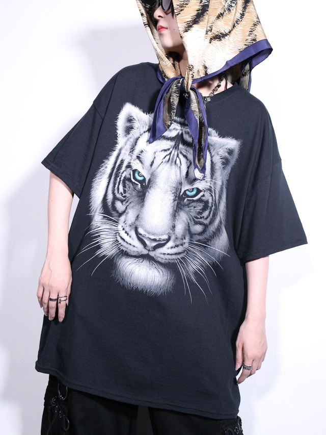 "白虎" graphic monotone color oversize tee