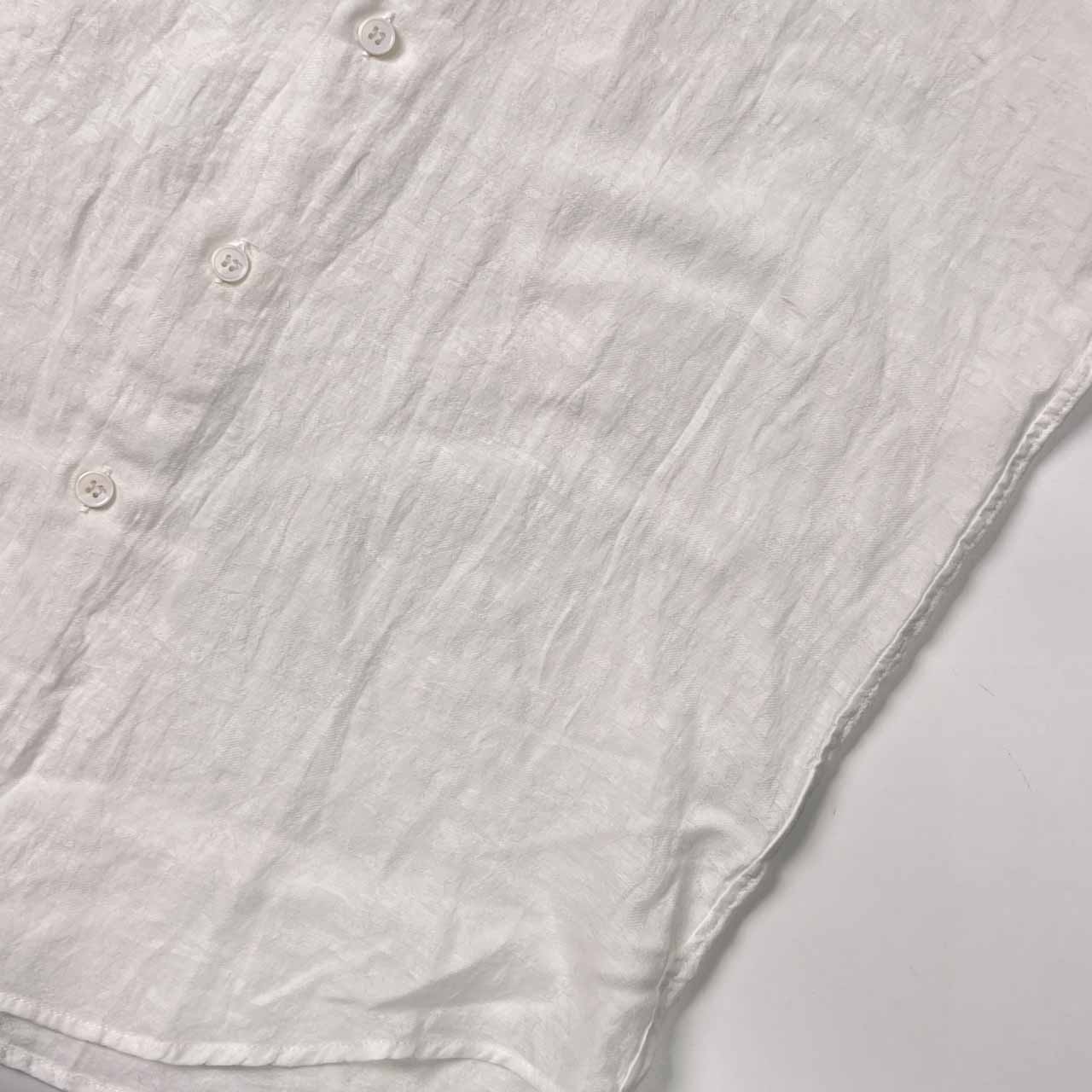 リネン混 Calvin Klein PLATINUM カルバンクライン プラチナム 半袖 シャツ M/ホワイト メンズ