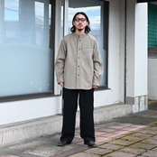 山内(ヤマウチ)、ウォッシュドウールリネンツイル・ツナギパンツ、ウールシャギー・スタンドカラーシャツジャケット