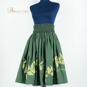 フラダンス 衣装 パウスカート グリーン系 ハワイアンプリント アロハ シングル 植物柄 レッスン 練習 かわいい 大人っぽい 華やか 緑 深緑 黄緑 フラ ダンス スカート ウエストゴム ふんわり ハワイアン フラダンス衣装 エレガント シンプル フレア 軽い おしゃれ