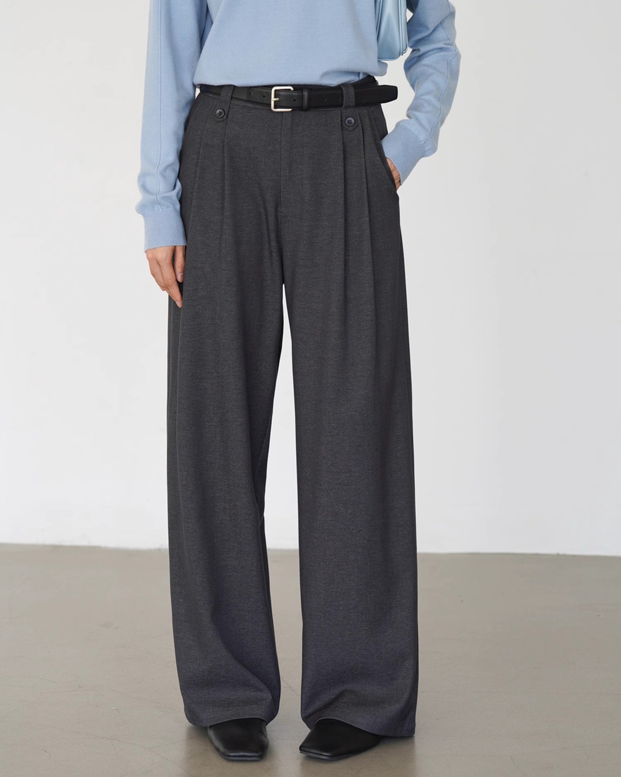 Tuck waist wide Pants T20473