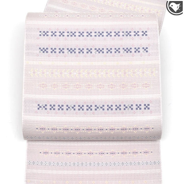 八寸名古屋帯♡松葉仕立て♡正絹絽の夏帯♡涼し気なブルー系 （夏帯  