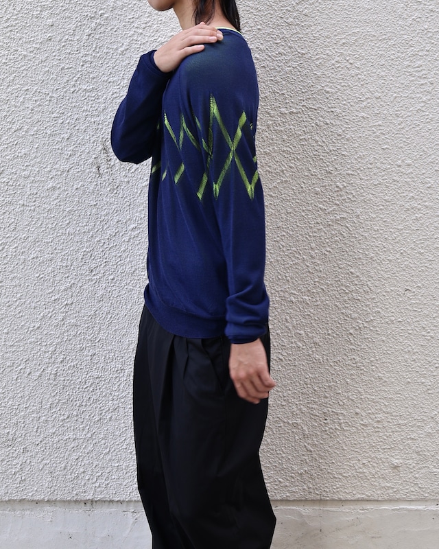 【VERSACE】coloring layered design knit