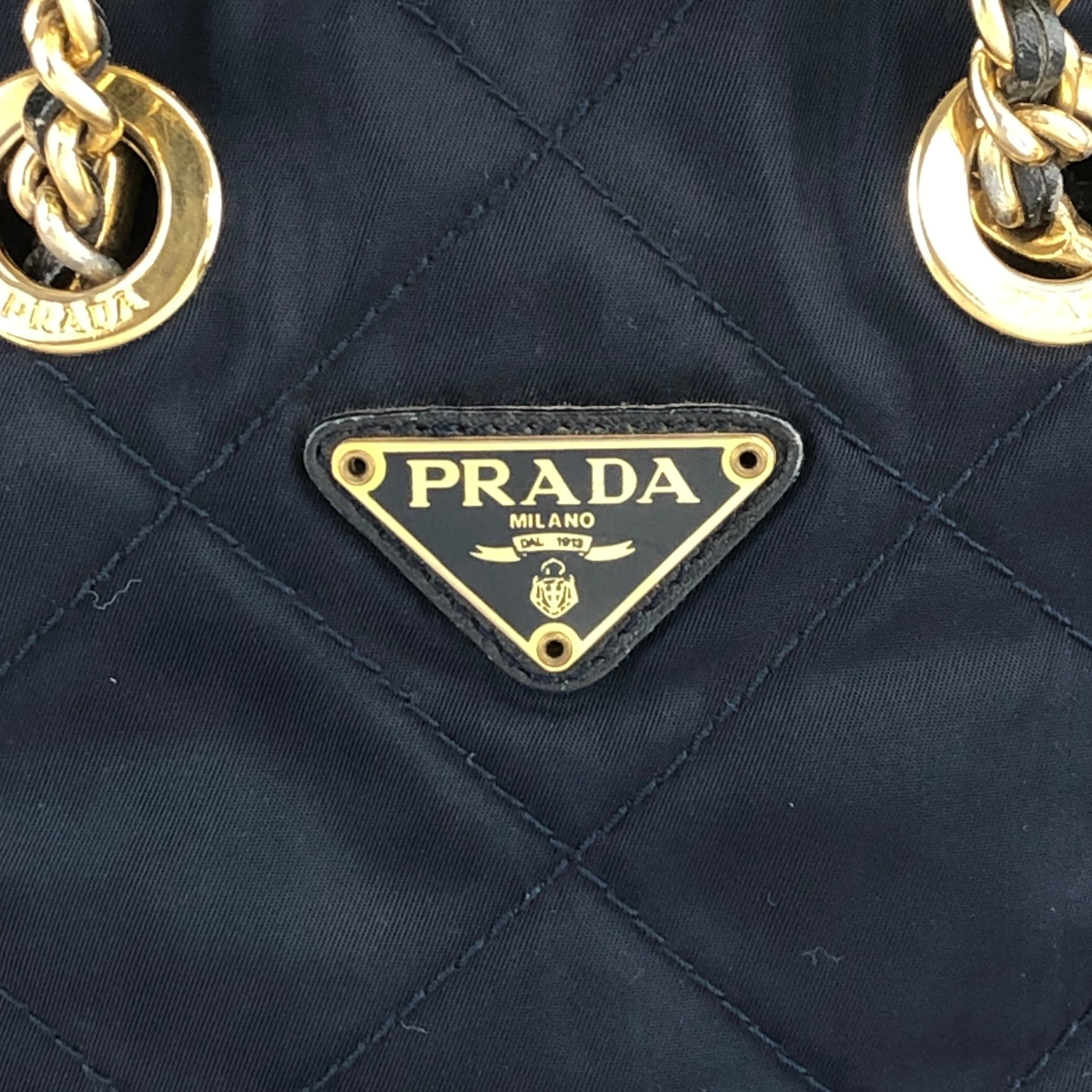 PRADA プラダ ショルダーバッグ ネイビー トライアングルロゴ ナイロン