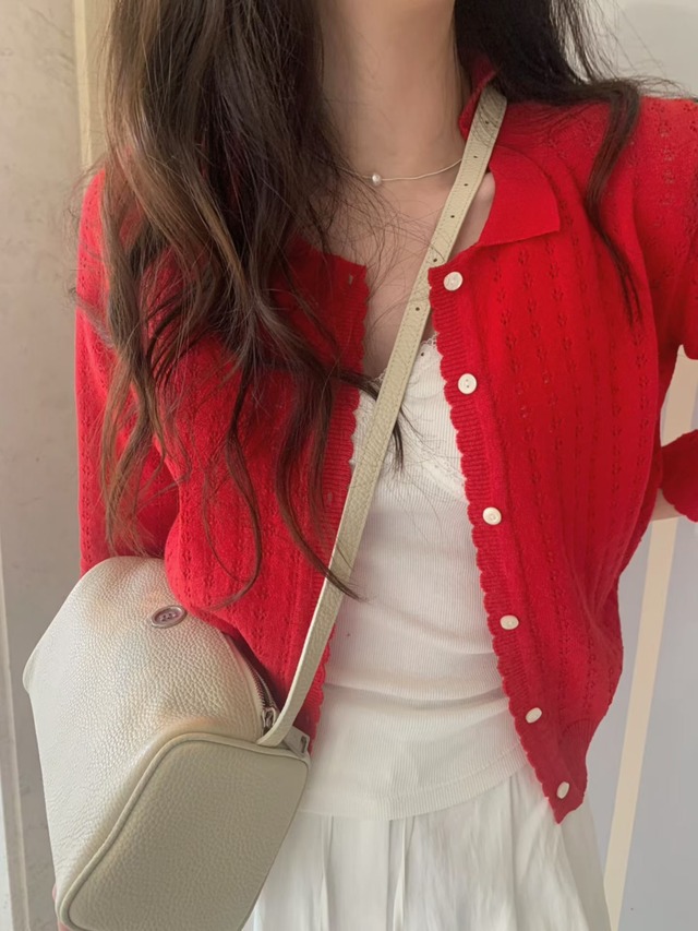(予約) pretty young thing / French eyelet cardigan 3color　