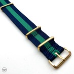 GOLD プレミアムNATOストラップ ネイビー/グリーン 20mm 腕時計ベルト