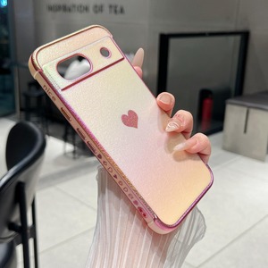 【新着特価】ZTOFERA Google Pixel 8a 用 ハートケース グーグル ピクセル8a ケース ソフト TPU シリコン Pixel 8A スマホケース メッキ加工 エッジ ラグジュアリー 蛍光色 マット 軽量 耐衝撃 おしゃれ 韓国 可愛い カバー 女子 女性 カバー ワイヤレス充電対応 (虹色のピンク)