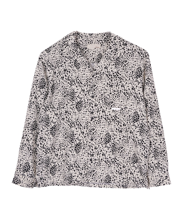 【#Re:room】LEOPARD OPEN COLLAR LONG SLEEVE SHIRTS［RES091］