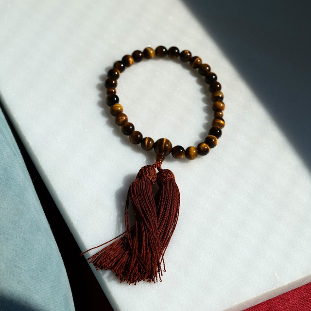 【大切な祈りの時間に寄り添う天然石の念珠】タイガーアイ10mm