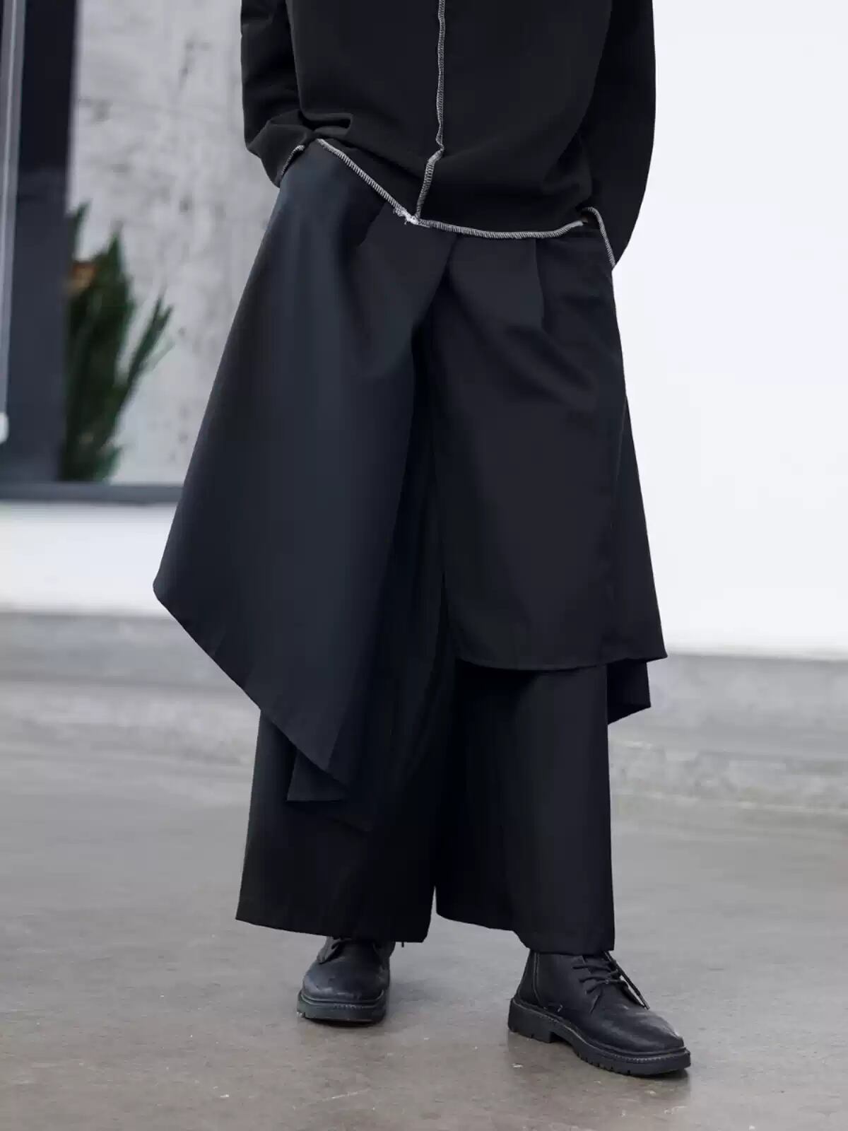 【ORV0159】Asymmetric Layered Kendo Pants