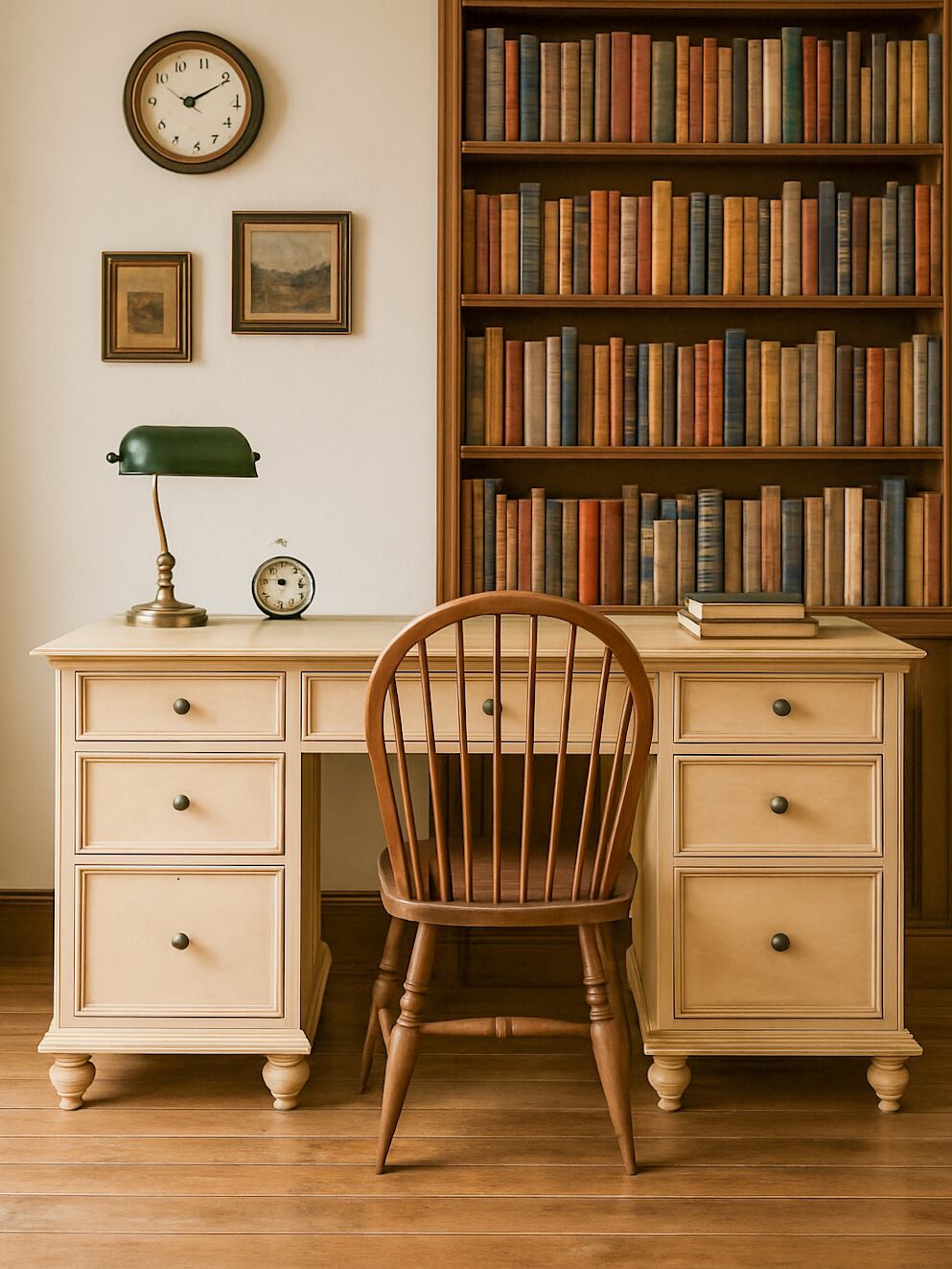 役員机・書斎机向け プレジデントデスク(両袖デスク)W1300 オーダーメイドアンティーク家具