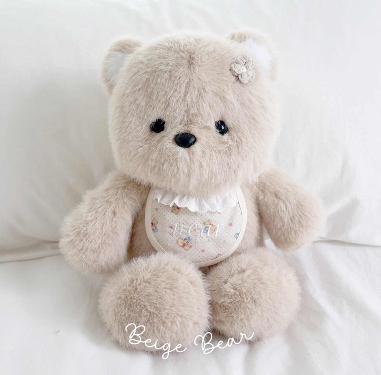 予約【near by us】my name dog bib (beige bear)