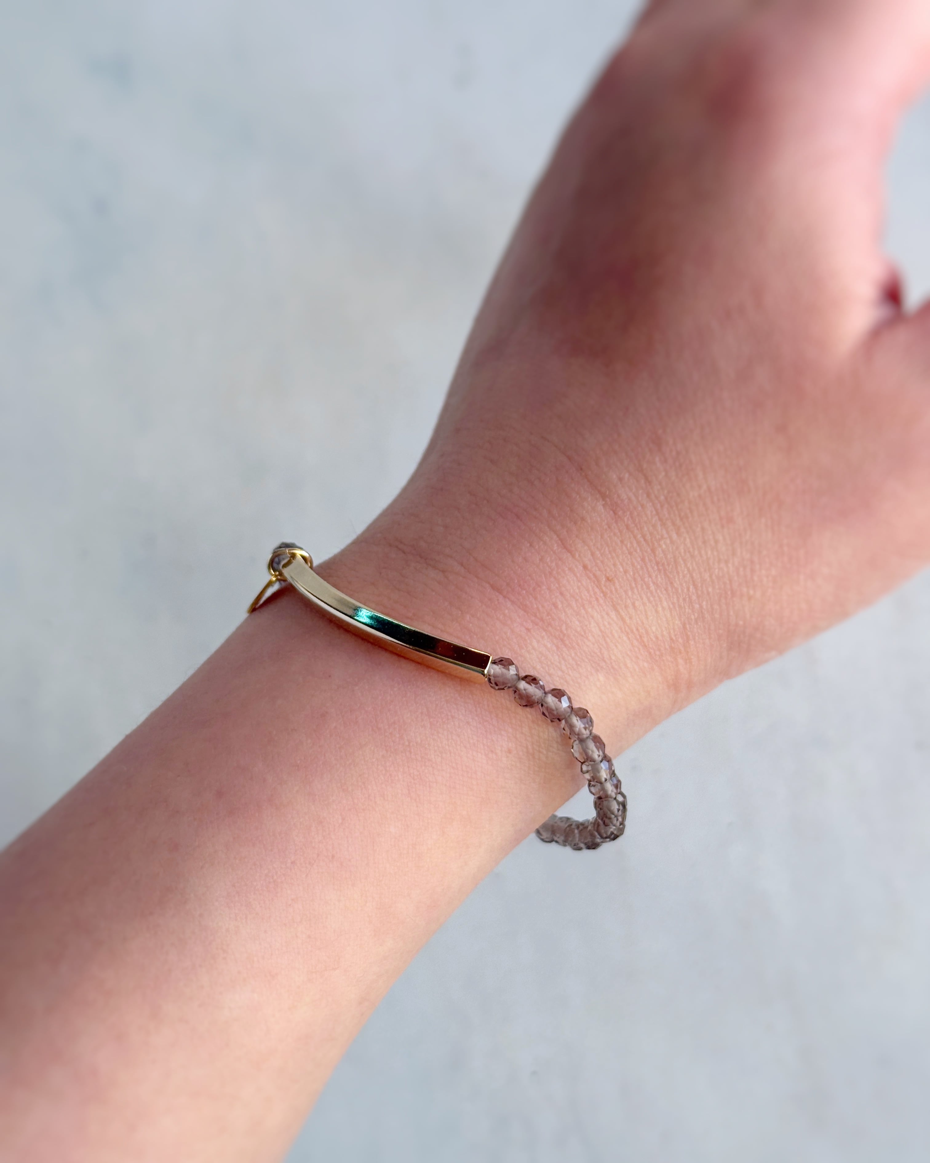 【再販】Tube & stone bracelet(アイスオブシディアン)