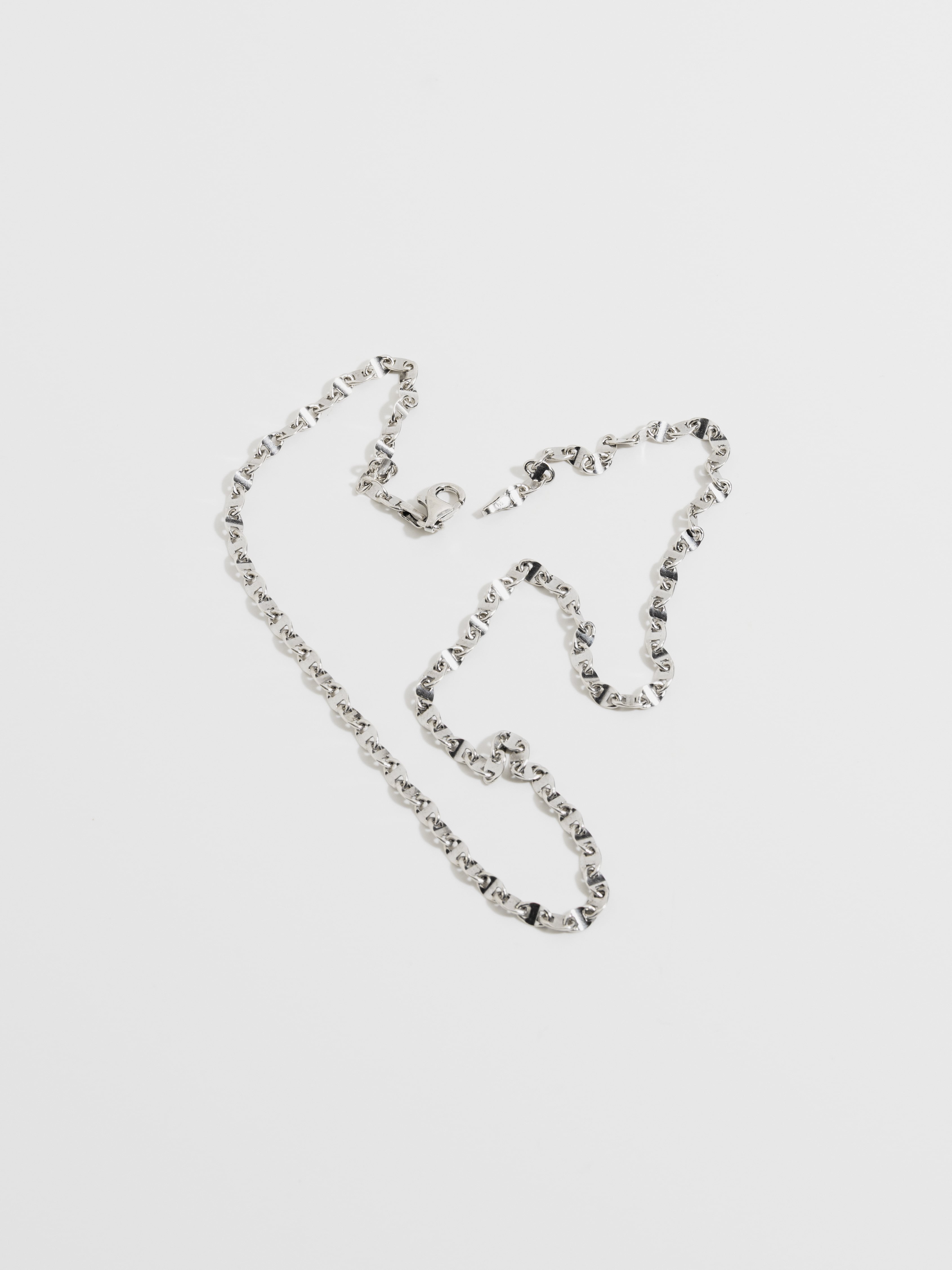 Vintage sterling silver modern anchor chain italian necklace