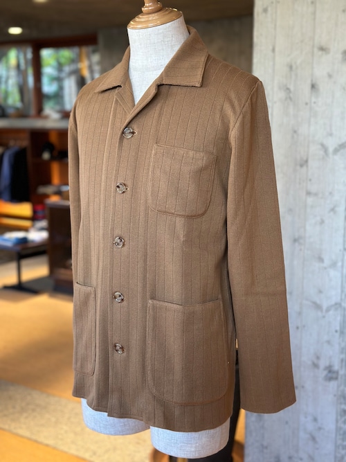 LARDINI / フラットリブステッチカバーオールニットジャケット