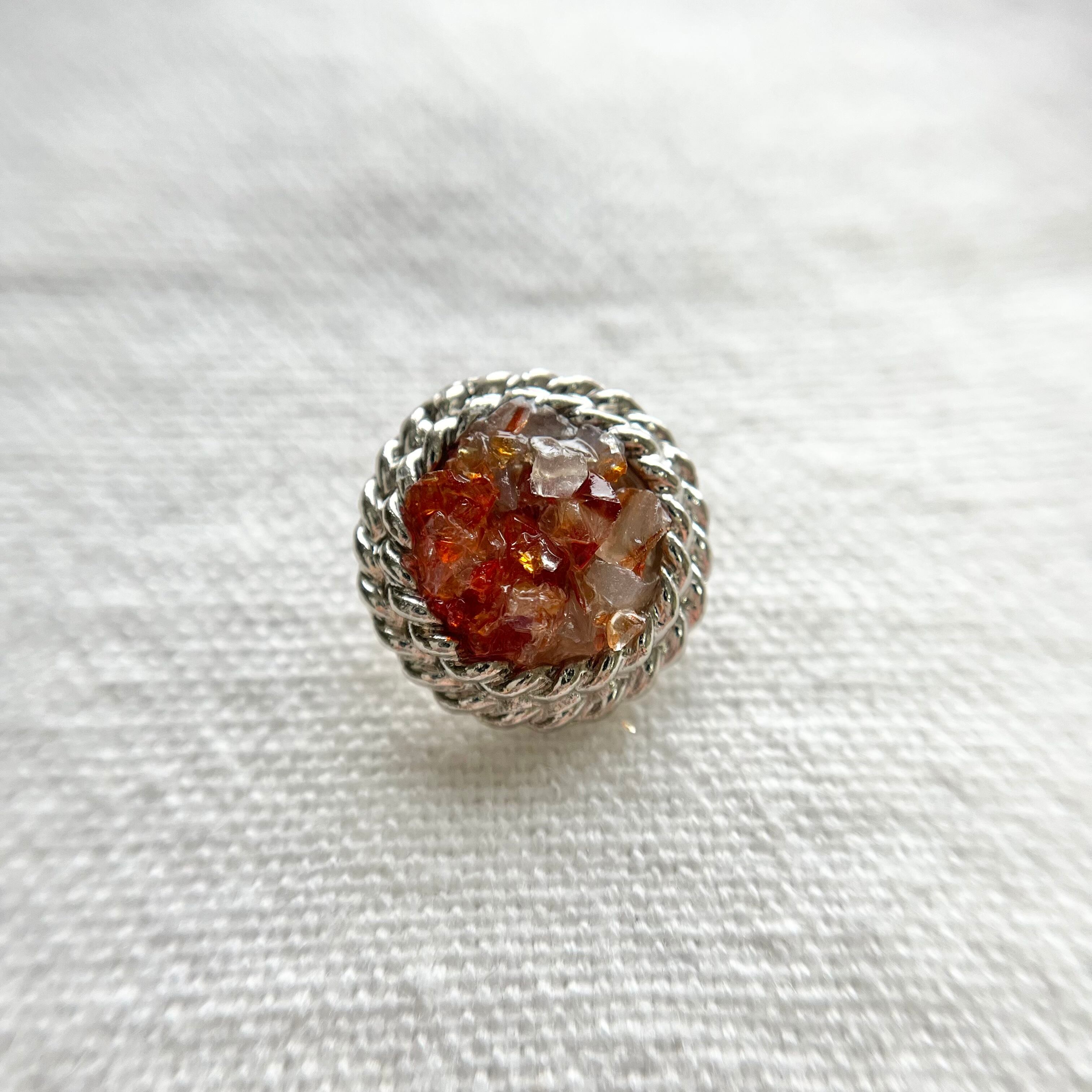 シルバーチェーン×レッド系クラッシュアイス 15㎜