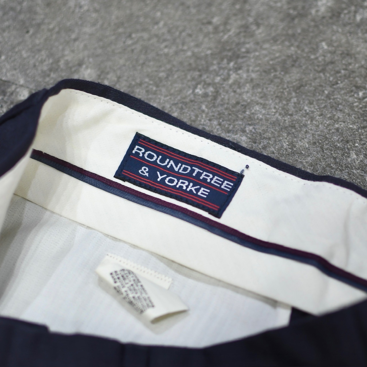 rayon blend 3tuck slacks faded navy