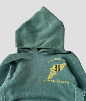 -Champion- Vintage 70s C.M.RUSSELL GIRLS TRACK Reverse Weave Hoodie