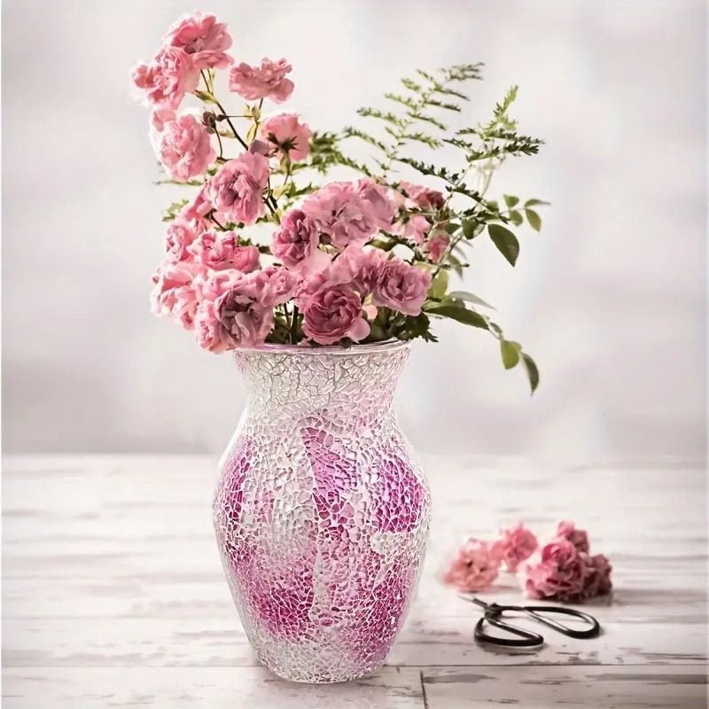 花瓶 フラワーベース 花器 モザイクガラス かわいい おしゃれ