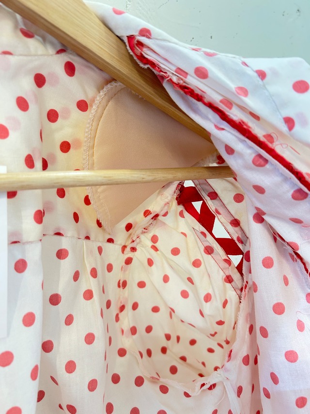 70's 80's pink dot frill set up