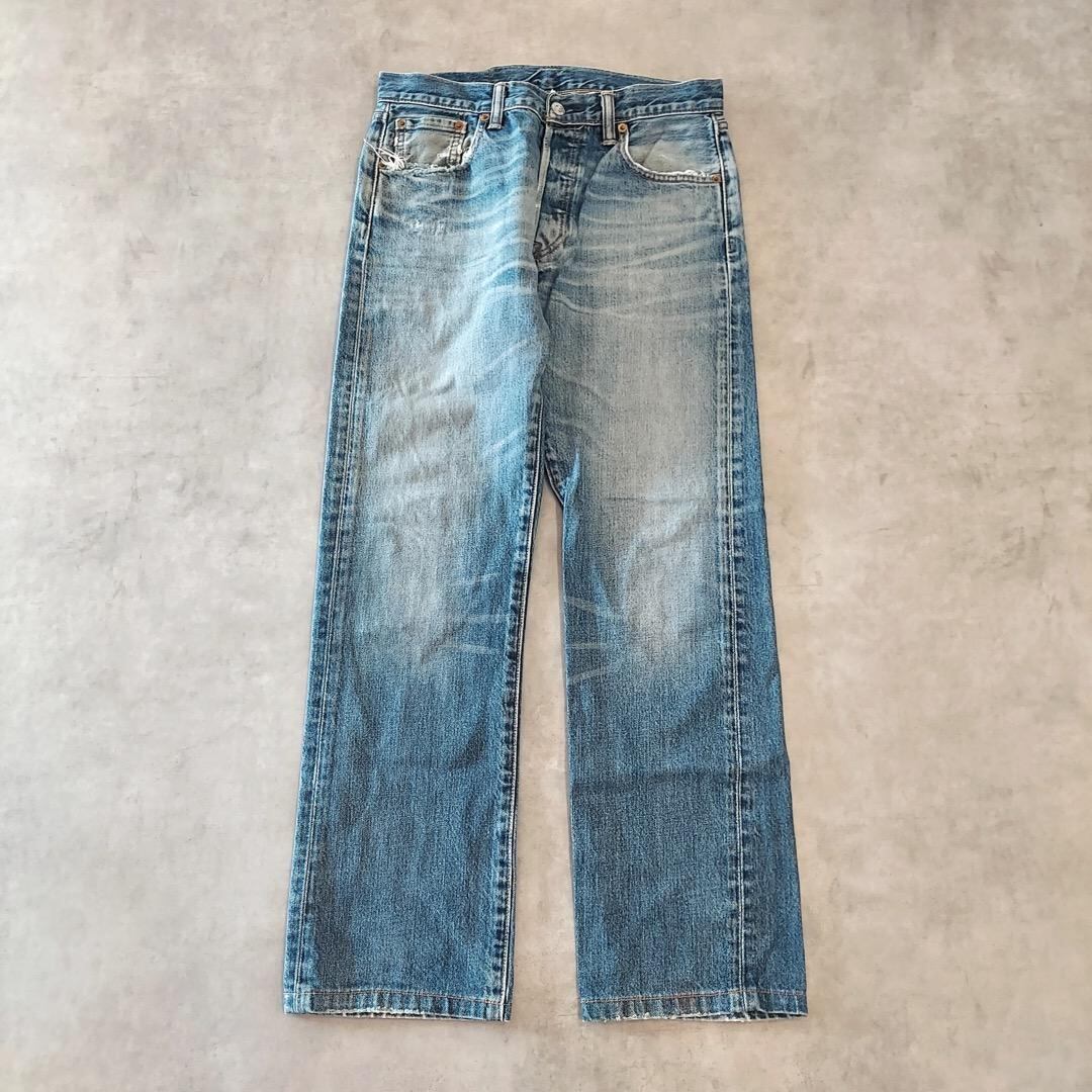 リーバイス501 Levis W30 ブルーデニム 青 ヒゲ 古着 15799