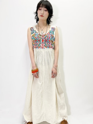 Vintage Hand Embroidered Sleeveless Dress