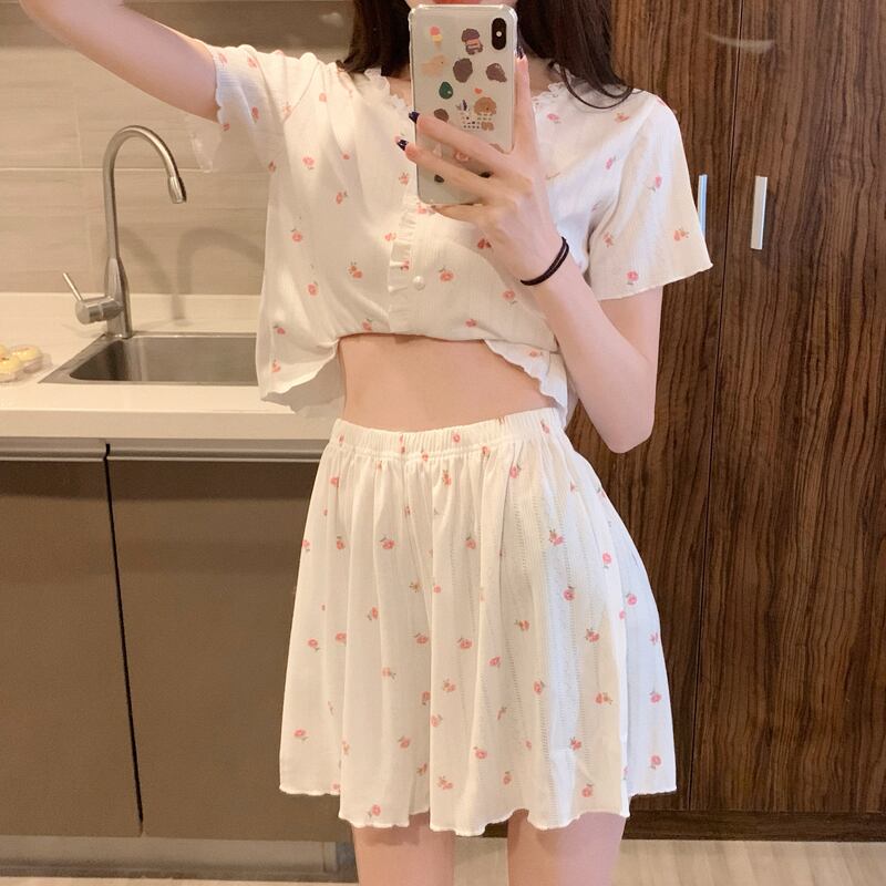 フローラルニットレディースサマー 大人ガーリー スウィート キュート カジュアル 夏物 花柄 スーパーモール96720301142