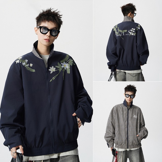 ✿秋新作！【悟シリーズ】★チャイナ風アウター★ リバーシブル 6color 刺繍 ジャケット 男女兼用 メンズ 花柄 カジュアル