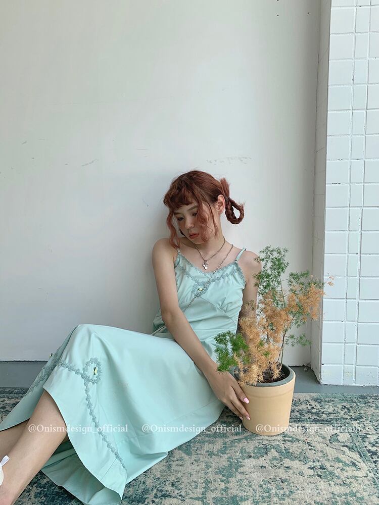 レースドレス サマー薄手Vネックスカート 夏物 ビッグFスモールZ韓国33846761037