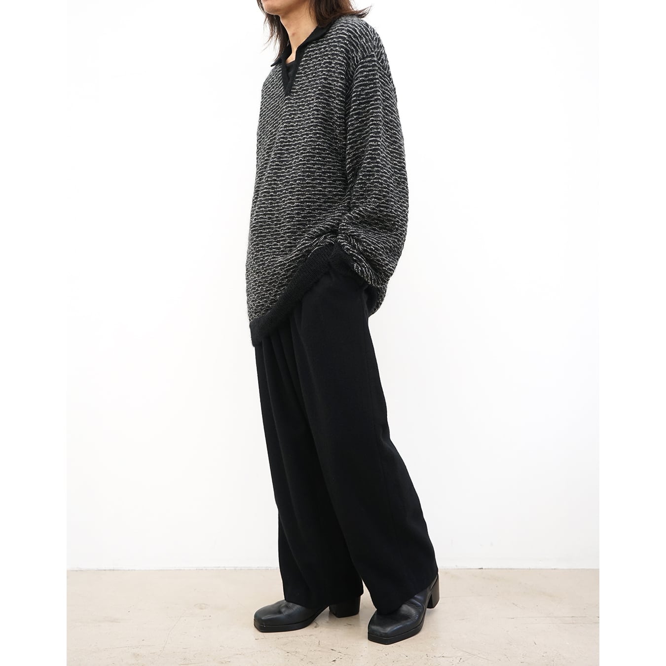 Blanc YM] (ブランワイエム) BL-24A-MSK Mohair Skipper Knit(Black