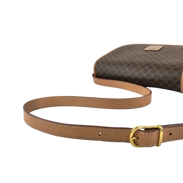 CELINE セリーヌ マカダム ショルダーバッグ ブラウン ブラゾン PVCレザー vintage ヴィンテージ オールド mgt7zs