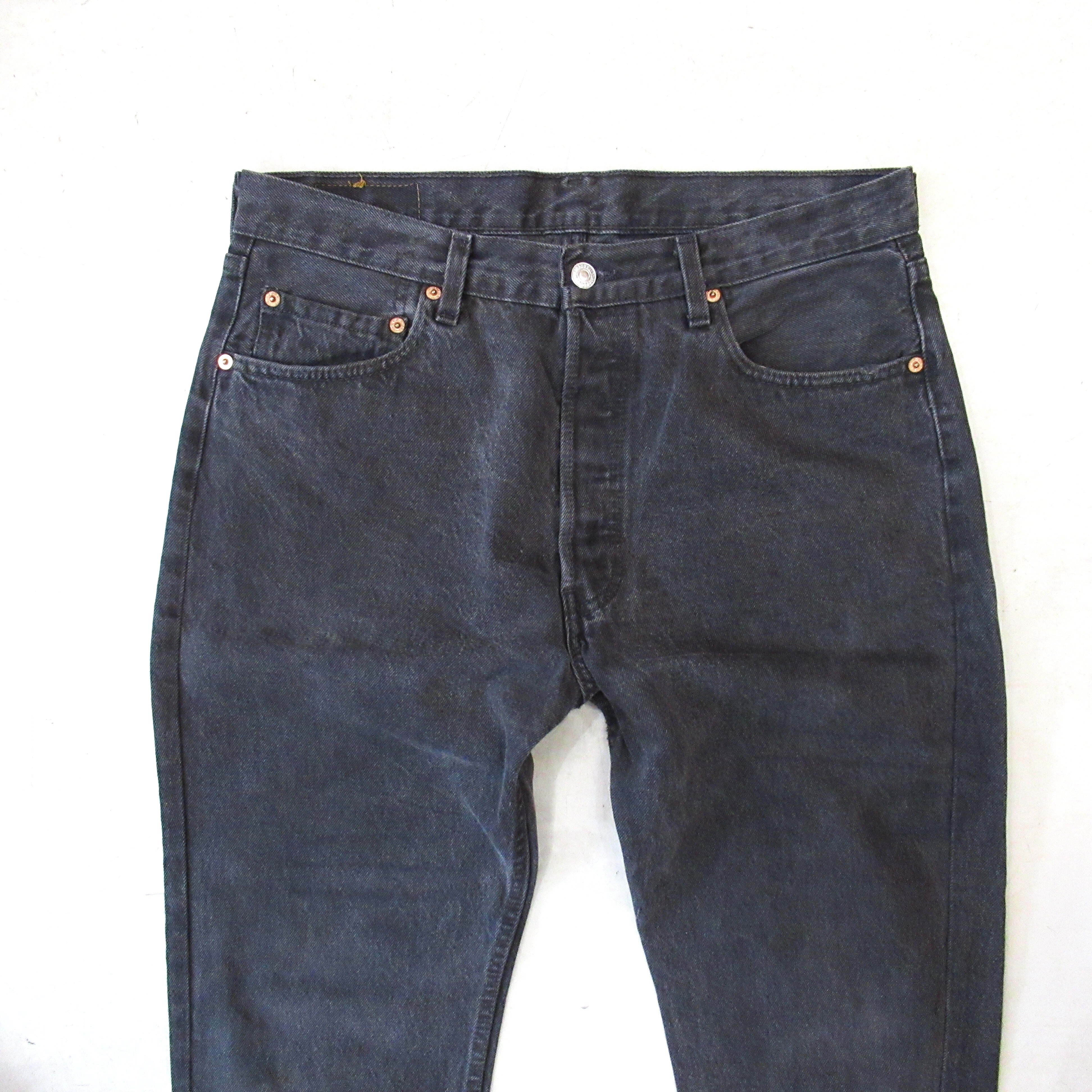 Levis 501 ジーンズ W34 L30 96年2月製 USA製 96S Levis 501 OD Black Denim Pants【W34 L30（実寸W34 L29）】 | drop by